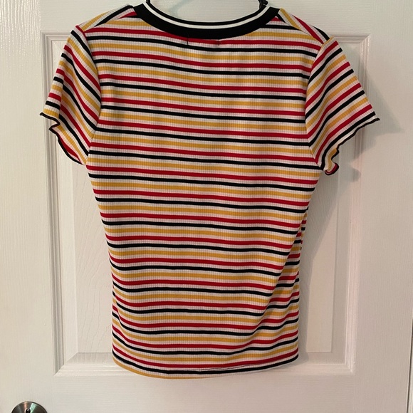 Retro Striped Zip Up Top - Picture 3 of 5